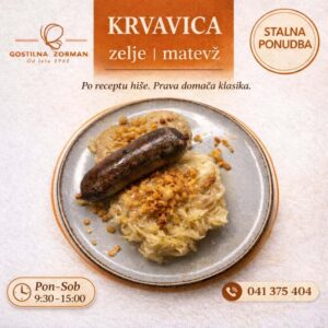 Krvavica z zeljem in matevžem