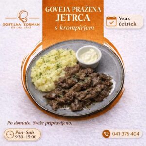 Goveja plečna jetrca z žganci